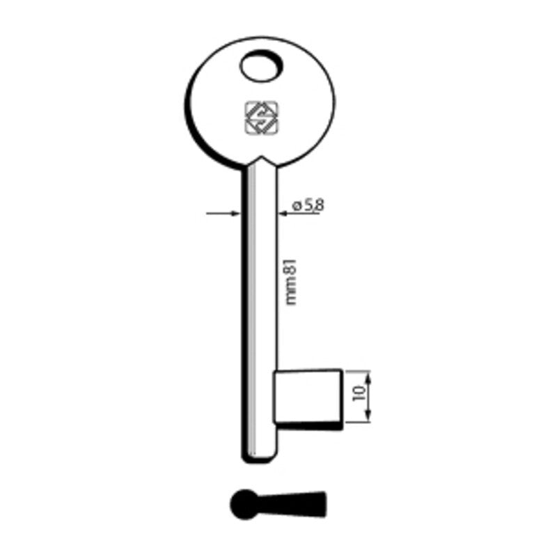 5 x SILCA 6P9MP CHIAVE PATENT PASSEPARTOUT PIENA OTTONATA