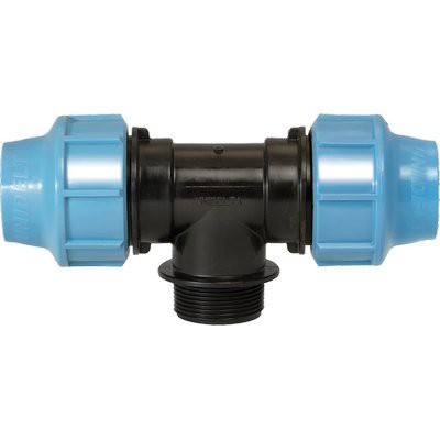 5 x TEE A COMPRESSIONE FILETTO MASCHIO PN16 UNIDELTA