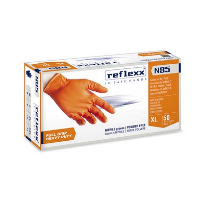 50 PZ GUANTI IN NITRILE FULL GRIP N85 Misura: Taglia L - Arancio