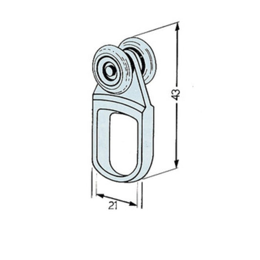 50 x OMGE  902 CARRELLO NYLON A 2 RUOTE D 15 ACC P 10 KG