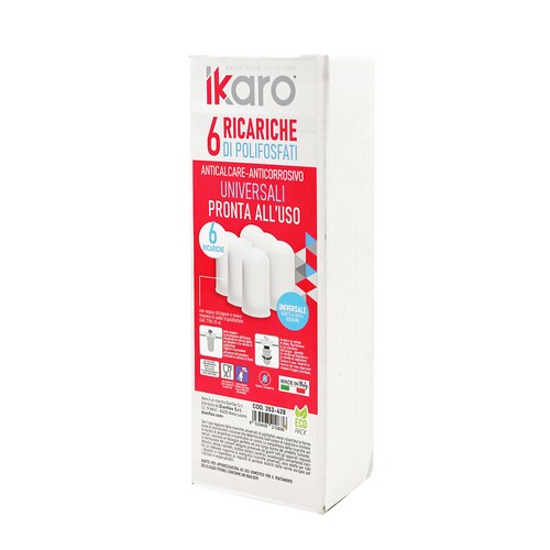 6 PZ CARTUCCE DI POLIFOSFATO IKARO PER DOSATORI Misura: conf. 6 pz