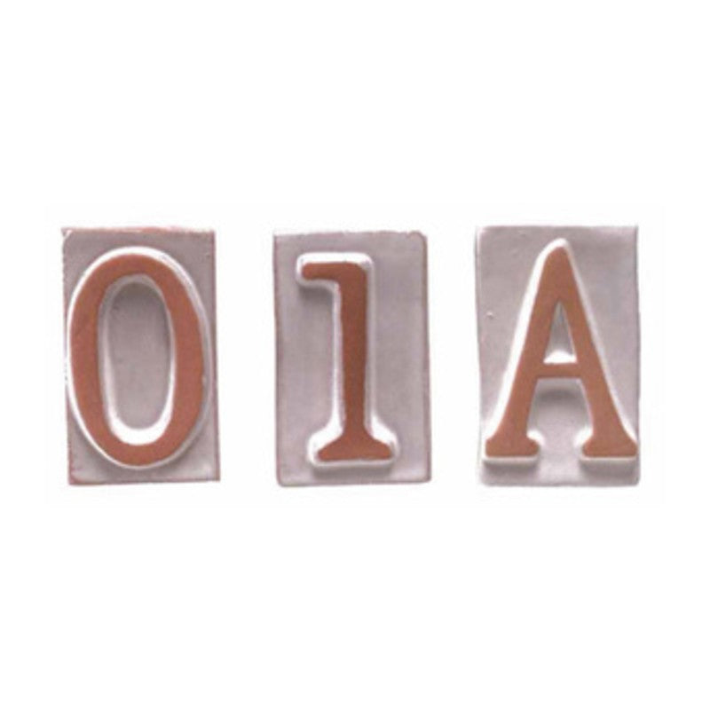 6 x BL NUMERO CIVICO 0 IN TERRACOTTA 5X9 CM