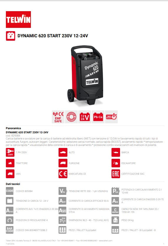 CARICABATTERIA DYNAMIC 620 START