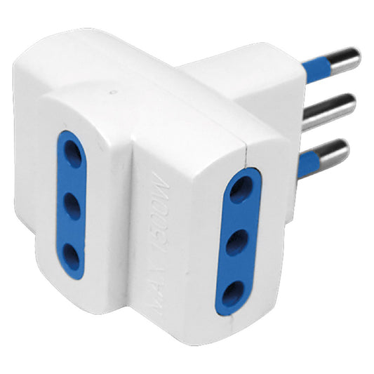 ADATTATORE TRIPLO pr.3 x 2P+T10/16A - sp.2P+T16A (scatola appendibile)