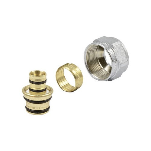 ADATTATORI CROMATI TUBI MULTISTRATO 24X19 Misura: 16x2,0 24x19 fil (D.16)