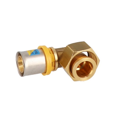 ANGOLO DADO GIREVOLE E SEDE PIANA CON GUARNIZIONE PRESSARE MULTISTRATO Misura: 3/4" x 26