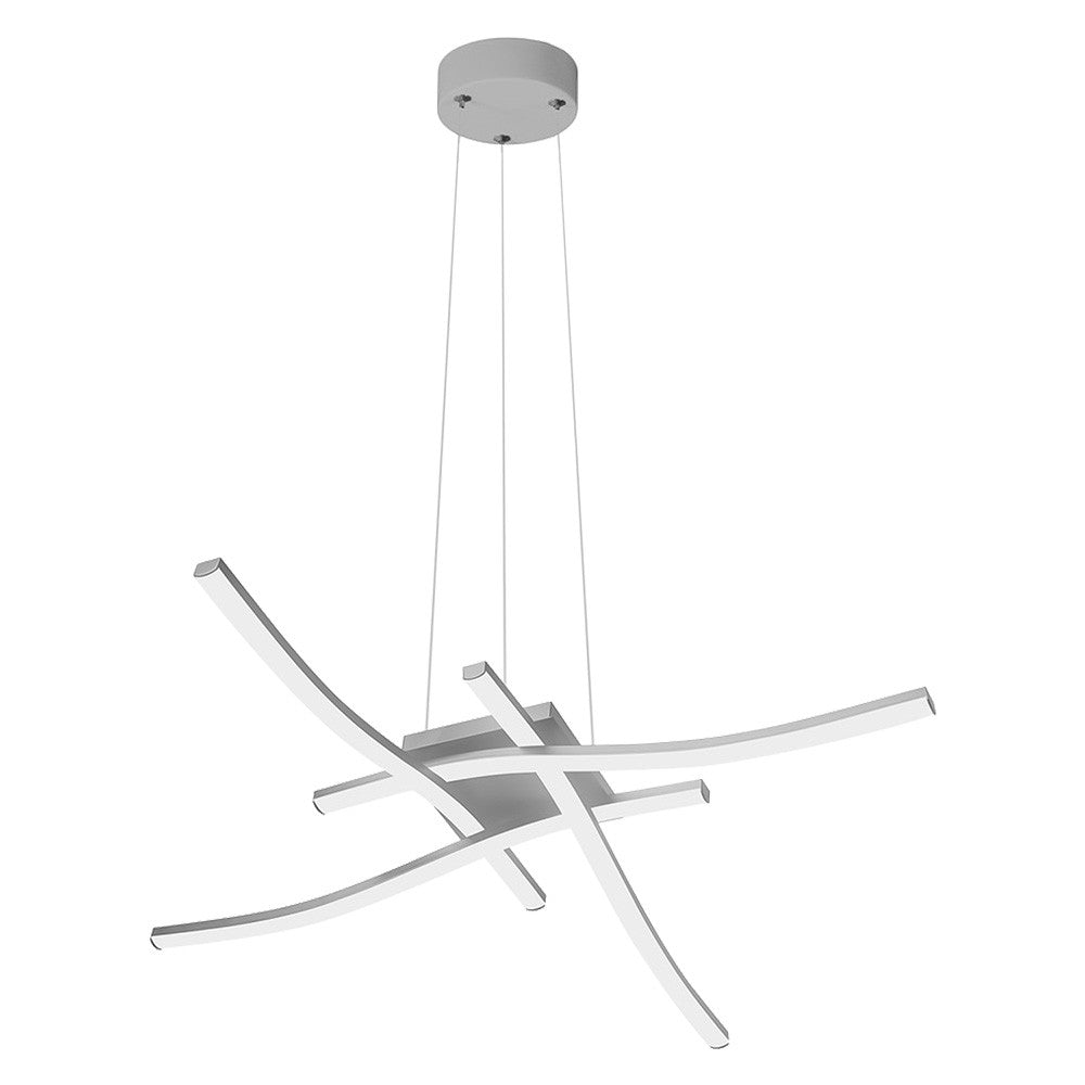 APPLIQUE A SOSPENSIONE LED SERIE 'TRATTI' 35W - 3150LM - col. silver