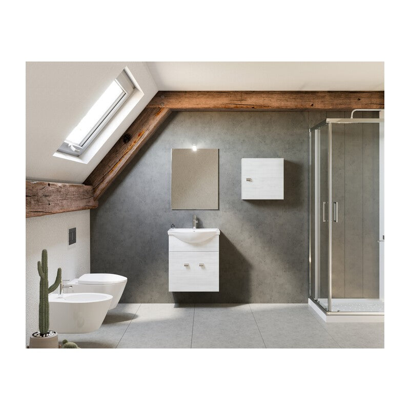 ARREDO BAGNO MOD.ZAFFIRO ROVERE BIANCO 55 CM