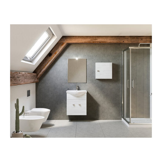 ARREDO BAGNO MOD.ZAFFIRO ROVERE BIANCO 55 CM