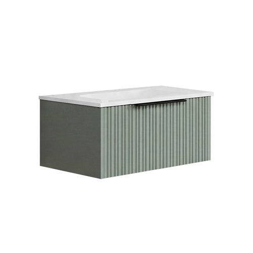 BASE SOSPESA MOBILE BAGNO CON LAVABO CONSOLLE TETRIS CANNETTATO Misura: cm 60x46 Salvia