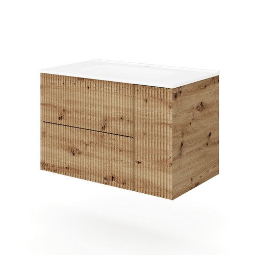 BASE SOSPESA MOBILE BAGNO CON LAVABO MOD. TRIO CANNETTATO Misura: cm 101x46 Grigio antico