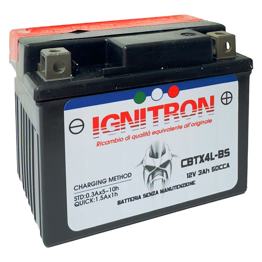 BATTERIA PER MOTO 'IGNITRON AGM' 12V - 10 Ah - mm 150x87x H.130