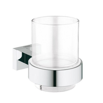 BICCHIERE CON SUPPORTO ESSENTIALS CUBE Misura: Cromo
