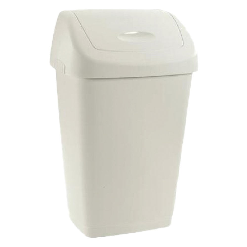 BIDONE IMMONDIZIA 'GRACE' Lt 50 - cm 40,5 x 32 x h 65,5 talpa/bianco