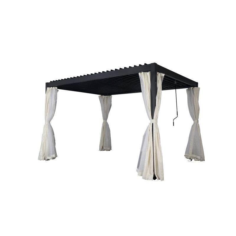 C GAZEBO PERGOLA C/LAMELLE ORIENTAB 3X3M NERO