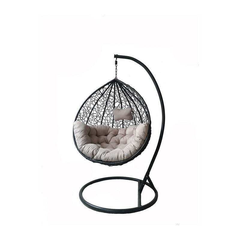 C POLTRONA SOSPESA ACC POLYRAT 105X195CM LUNA NERO