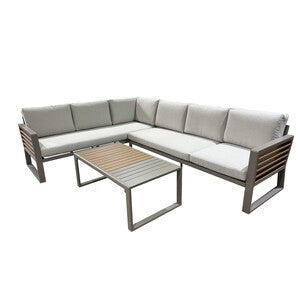 C SET 3 PZ SALOTTO ANGOLARE ALU BLOSSOM SABBIA