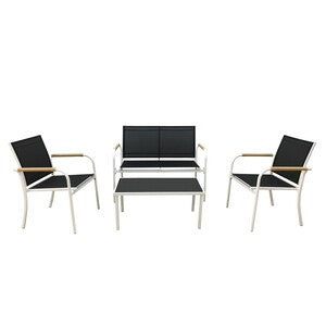 C SET 4 PZ SALOTTO MENTON BIANCO/NERO