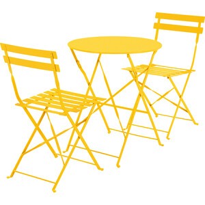 C SET BISTROT MARSIGLIA TAVOLO E 2 SEDIE GIALLO