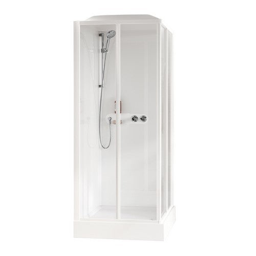 CABINA DOCCIA MEDIA GLASS A APERT. 2 ANTE SCORR. 2 FISSE Misura: cm 70x90