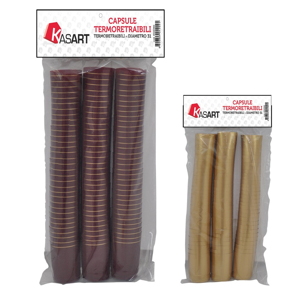 CAPSULE TERMORETRAIBILI PER BOTTIGLIE VINO oro - Ø 31 x h 55 mm