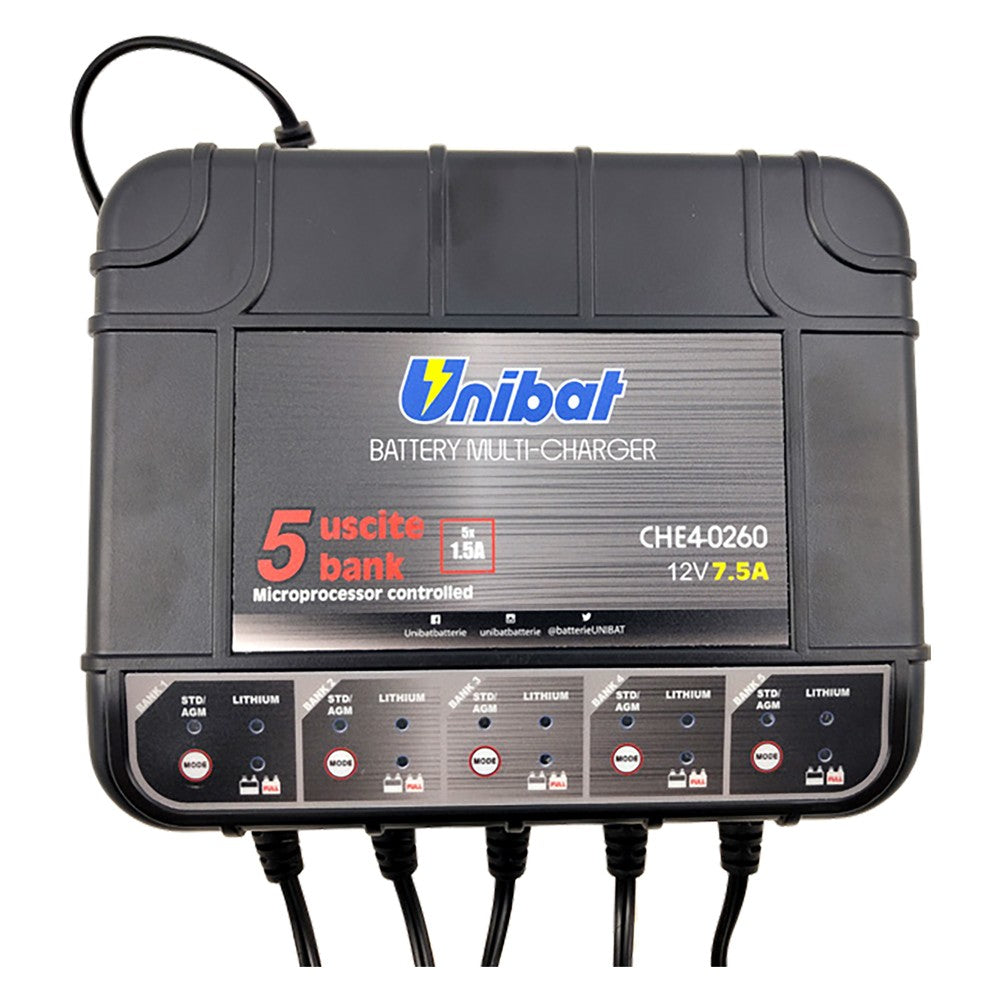CARICABATTERIA MANTENITORE 'CHARGER BANK' corrente di carica 14,4V (piombo) - 14,6V (litio)