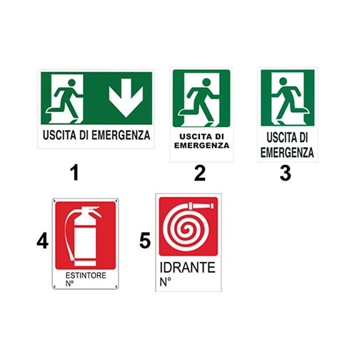 CARTELLO IN PLASTICA SEGNALATORI D'EMERGENZA Misura: 2 Emergenza B
