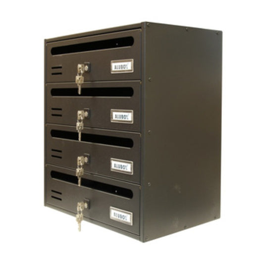 CASSETTA POSTALE ALUBOX CUBO/R 4 38,5X25X43 GR GHISA