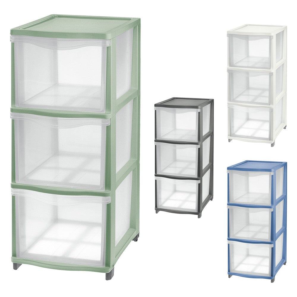 CASSETTIERA 'COVER LINE' colore trasparente/bianco