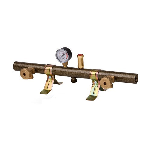 CENTRALINA GAS TUBOLARE 2 ELEMENTI CON MANOMETRO E VALVOLA Misura: W20x1/14"Sx