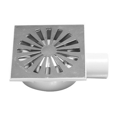 CHIUSINO SIFONATO IN ABS CON GRIGLIA CROMATA Misura: mm. 150 x 150
