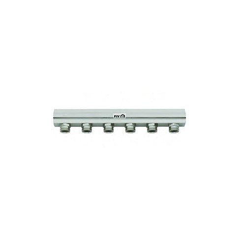 COLLETTORE DI DISTRIBUZIONE 1" DERIVAZIONE 24X19 INT. 50 Misura: 1" x 5 Vie L. 264 mm