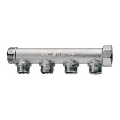 COLLETTORE DI DISTRIBUZIONE COMPONIBILE NICHELATO Misura: 3/4" x 4 deriv. 1/2