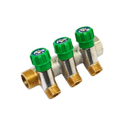 COLLETTORE LINEARE CON RUBINETTI D'ARRESTO 3 DERIVAZIONI IMPEX Misura: 3/4 x 1/2