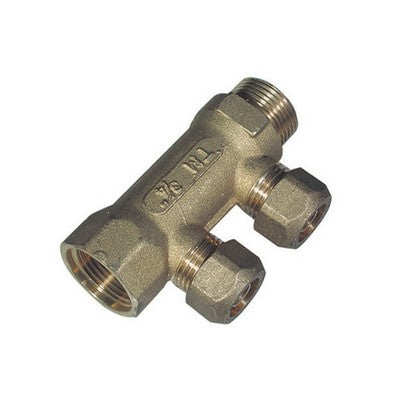 COLLETTORE MF DA 3/4 2 VIE PER COBRA-PEX Misura: 3/4 x 18