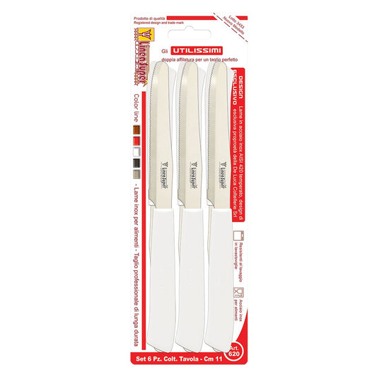 COLTELLI DA TAVOLA 'UTILISSIMI' lama mm 110 - manico bianco