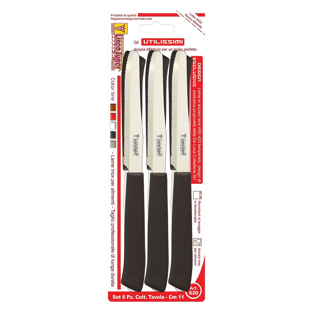 COLTELLI DA TAVOLA 'UTILISSIMI' lama mm 110 - manico nero