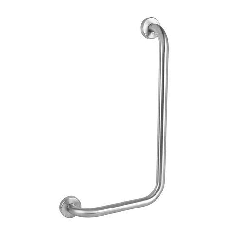 CORRIMANO ANGOLARE CON MONTANTE A DESTRA Misura: cm. 35 x 65 dx Acciaio Inox