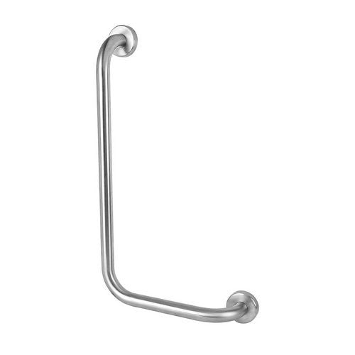 CORRIMANO ANGOLARE CON MONTANTE A SINISTRA Misura: cm. 35 x 65 sx Acciaio Inox