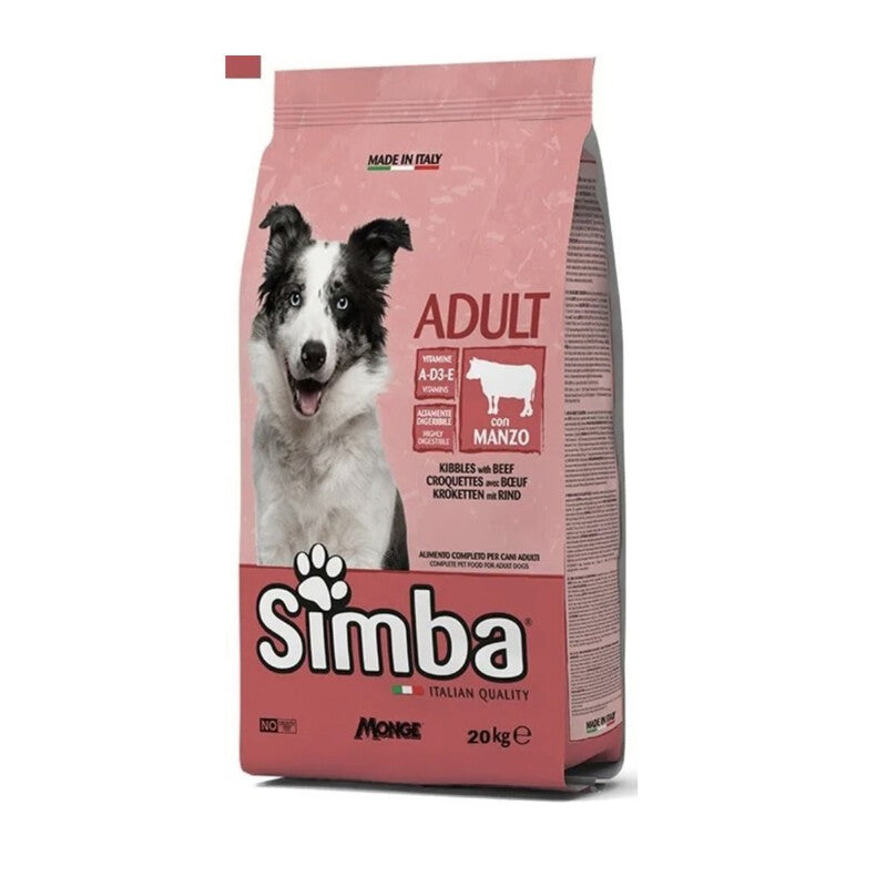 CROCCHETTA CANE MONGE SIMBA 20 KG ADULT MANZO