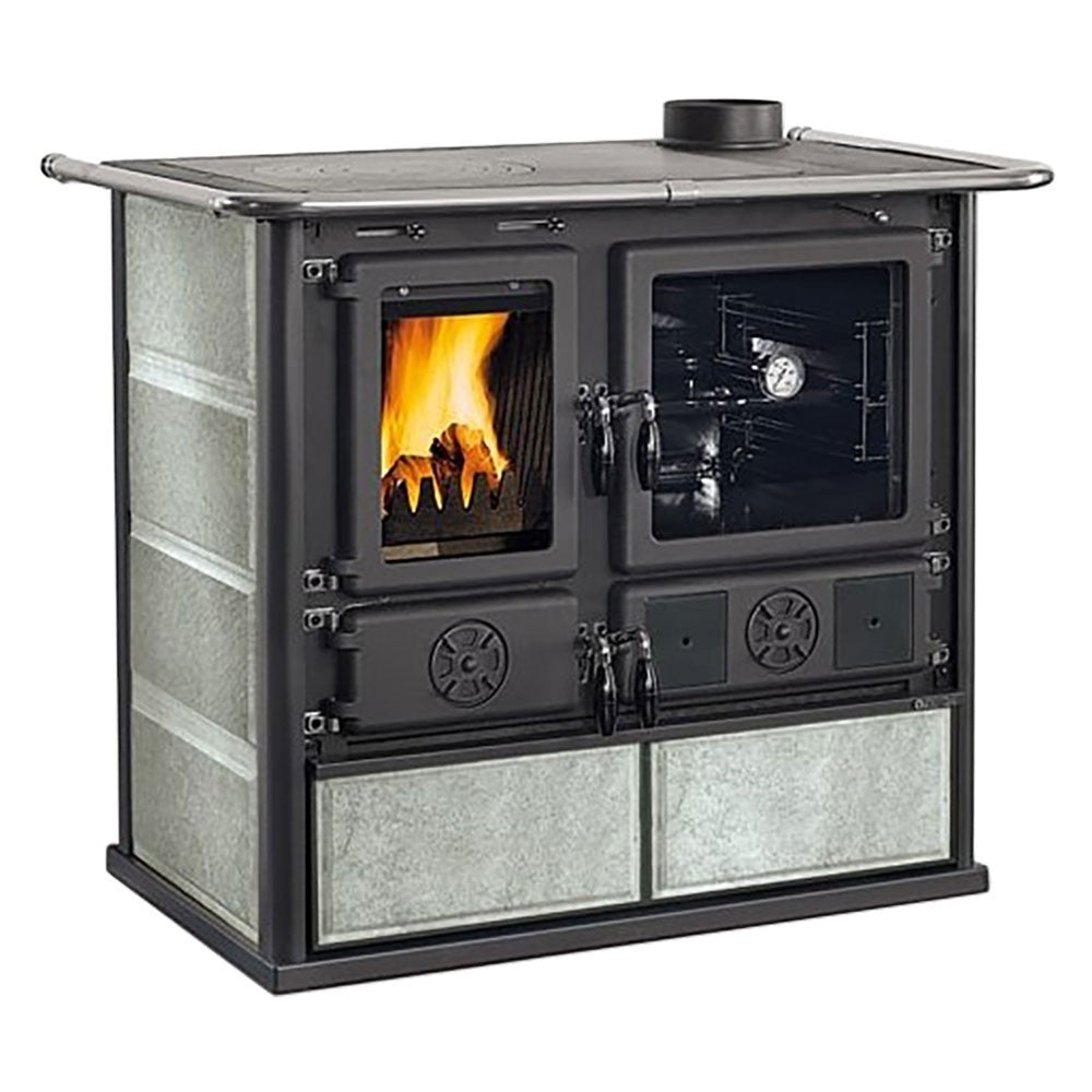 CUCINA A LEGNA 'ROSA 5.0 VST' 8,8 kW - colore petra naturale