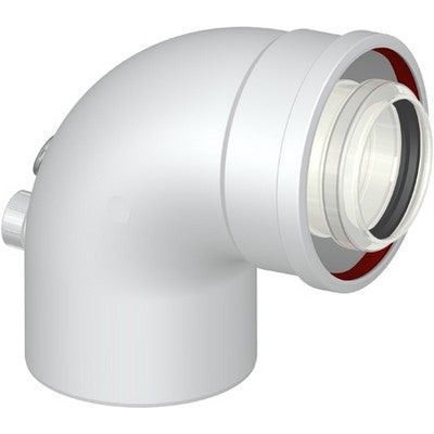 CURVA 87° COASSIALE M/F DN 60-100 CON PRESE ANALISI Misura: Diam. 60/100