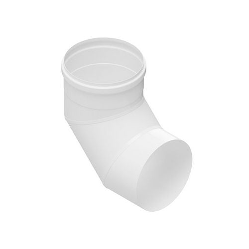 CURVA 90° IN ACCIAIO AISI 304L PER CAPPE Misura: Diam. 130 Bianco