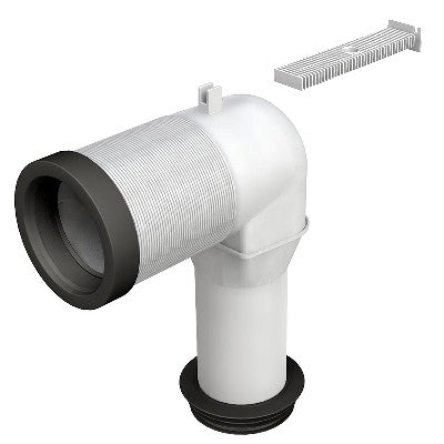 CURVA A L PER COLLEGAMENTO AL PAV. BRIDA IN PLASTICA Misura: Diam. 90-110 mm