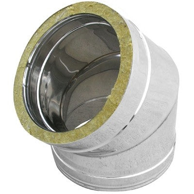CURVA IN ACCIAIO INOX 316L A 45° DOPPIA PARETE Misura: D. Int. 100 - D. Est. 150