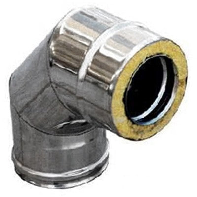 CURVA IN ACCIAIO INOX 316L A 90° DOPPIA PARETE Misura: D. Int. 200 - D. Est. 250