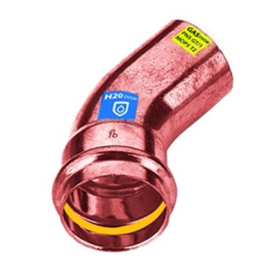 CURVA IN RAME A PRESSARE 45° MF ACQUA/GAS Misura: Diam. 22