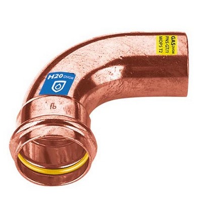CURVA IN RAME A PRESSARE 90° MF ACQUA/GAS Misura: Diam. 35