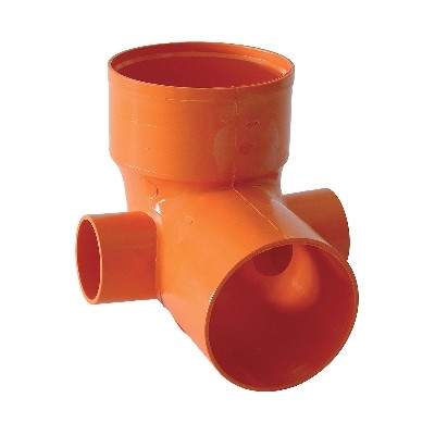 CURVA WC 2 ATTACCHI IN PVC ARANCIO Misura: Diam. 100 att. Diam. 40