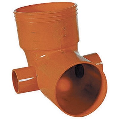 CURVA WC 2 ATTACCHI IN PVC ARANCIO Misura: Diam. 100 att. Diam. 50